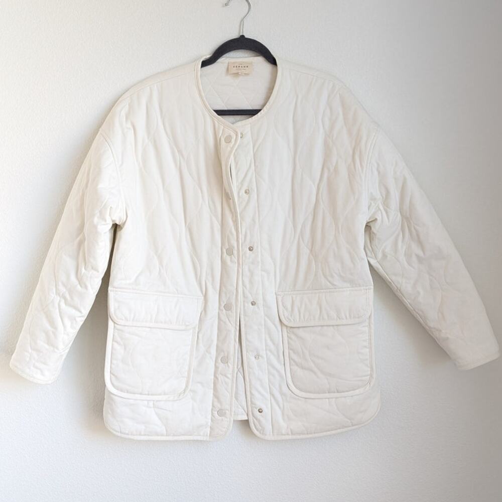 Sezane Cream Quilted Jacket - Picture 2 of 11